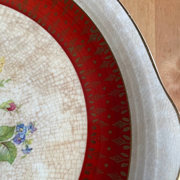 Vintage Cronin China Co Royal Rajah round handled serving dish 22K gold gilded - Picture 6 of 11